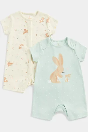 Mothercare Infants Pack Of 2 Printed Pure Cotton Rompers