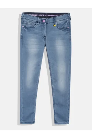 Allen Solly Girls Slim Fit Heavy Fade Stretchable Jeans
