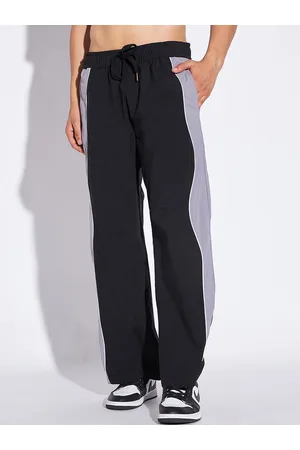 FUGAZEE Men Mid-Rise Relaxed-Fit Wavy Panel Track Pants