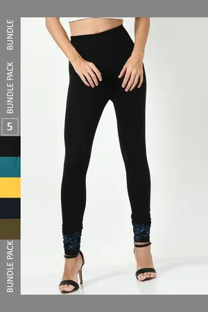 BAESD Women Pack Of 5 Churidar-Length Leggings