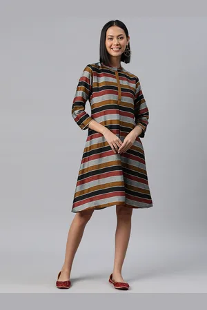 RAJGRANTH Striped A-Line Dress