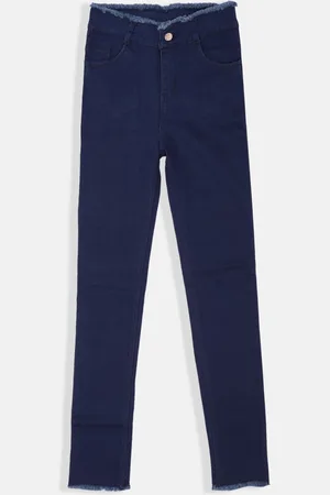 MANZON Girls Comfort Slim Fit Stretchable Clean Look Cotton Jeans