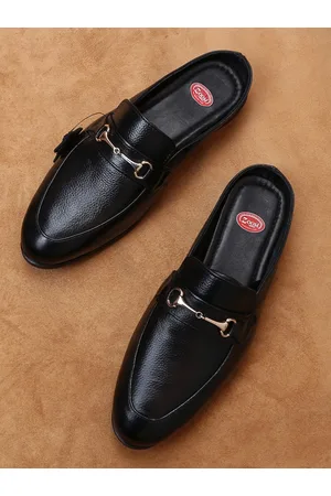 ZOOM Men Textured Leather Mules