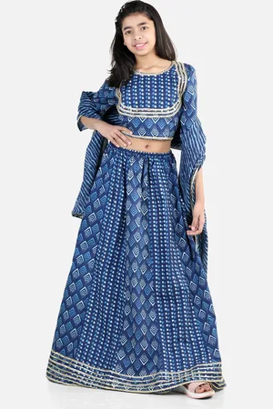 BownBee Girls Printed Ready to Wear Lehenga & Blouse With Dupatta