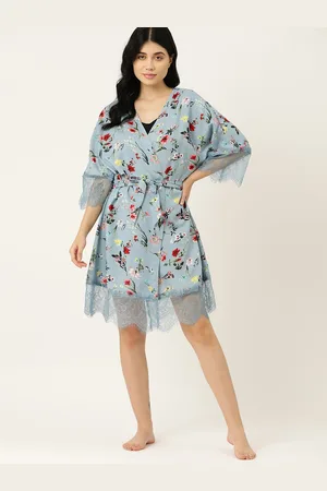 ETC Women Floral Print Robe with Belt