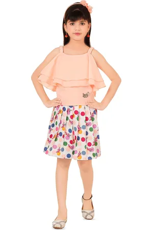 BAESD Girls Floral Printed Top With Skirt
