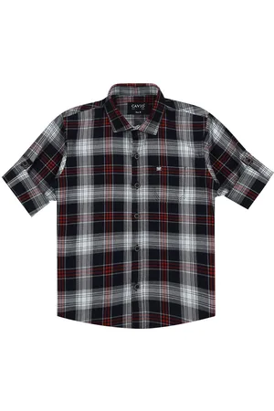 CAVIO Boys Comfort Tartan Checked Casual Cotton Shirt