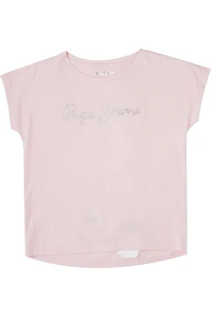 Pepe Jeans Girls Typography Embellished Extended Sleeves Pure Cotton T-shirt