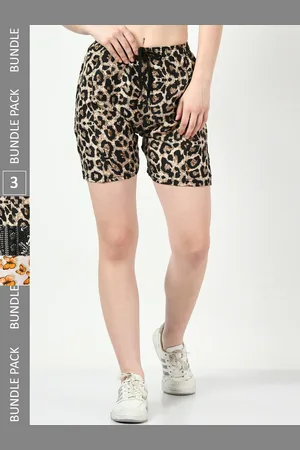 BAESD Women Pack Of 3 Printed High-Rise Regular Shorts