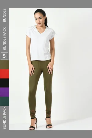 BAESD Women Pack Of 5 Churidar-Length Leggings