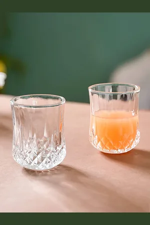 Nestasia Transparent 6 Pieces Diamond Cut Textured Whisky Glasses 200 ml Each