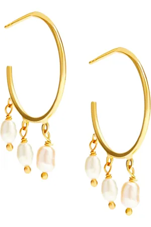 FableStreet Gold-Plated Contemporary Half Hoop Earrings