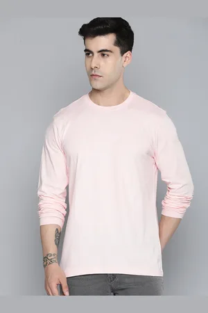 Mast & Harbour Pink Long Sleeves Regular Fit Cotton T-shirt