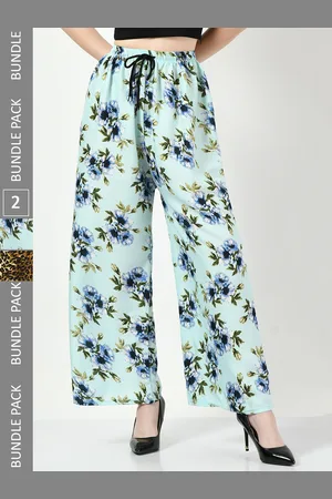 BAESD Women Pack Of 2 Printed Crepe Palazzos