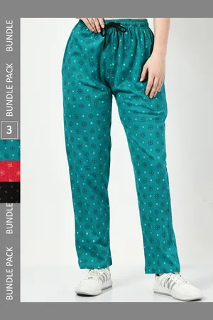 BAESD Women Pack Of 3 Printed Cotton Track Pants