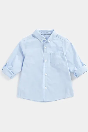 Mothercare Boys Button Down Collar Roll- Up Sleeves Pure Cotton Casual Shirt