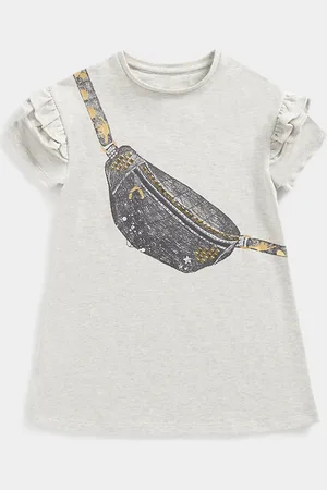 Mothercare Girls Graphic Pinted Round Neck Pure Cotton A-Line Dress