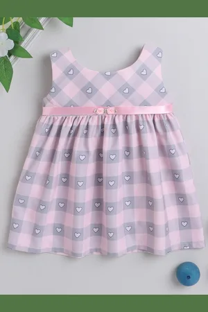 MANY FROCKS & Girls Checked Satin A-Line Dress