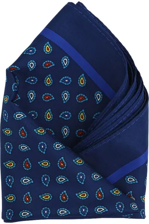 Calvadoss Men Navy Blue Printed Pocket Square