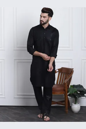 SOJANYA Shirt Collar Pathani Pure Cotton Kurta with Salwar