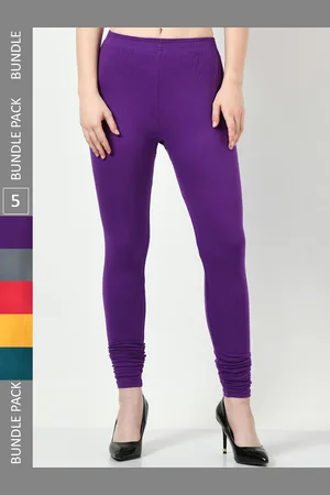 BAESD Women Pack Of 5 Slim-Fit Churidar-Length Soft Cotton Leggings