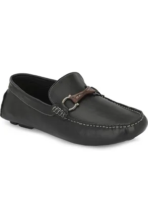 Hitz Men Embellished Leather Horsebit Driving Shoes