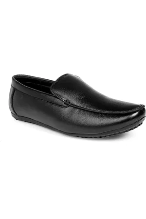 BXXY Men Textured Leather Formal Slip On Shoes