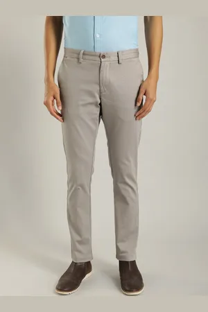Indian Terrain Men Brooklyn Mid Rise Plain Slim Fit Chinos Trousers