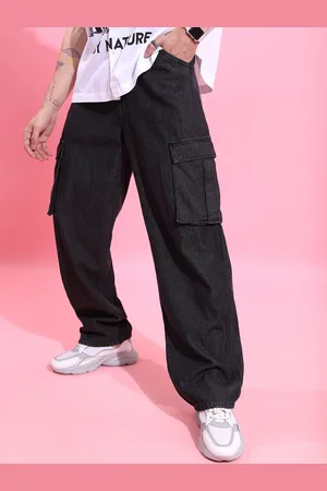 Highlander Men Straight Fit Clean Look Cotton Cargo Jeans