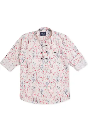 CAVIO Boys Comfort Floral Printed Pure Cotton Casual Shirt