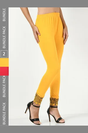 BAESD Pack Of 2 Slim Fit Churidar-Length Cotton Lycra Leggings