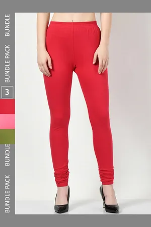 BAESD Pack Of 3 Slim-Fit Churidar-Length Soft Leggings