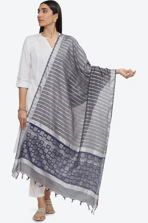 Biba Striped Dupatta with Zari