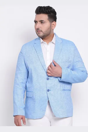 Hangup Men Blue Solid Single-Breasted Casual Blazer