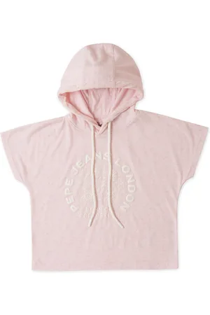 Pepe Jeans Girls Printed Hooded Extended Sleeves T-shirt