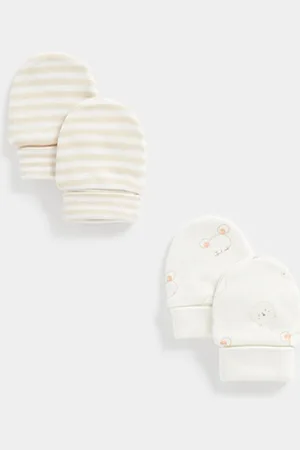 Mothercare Pack Of 2 Infants Printed Pure Cotton Mittens