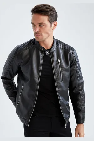DeFacto Mandarin Collar Zip Detail Biker Jacket