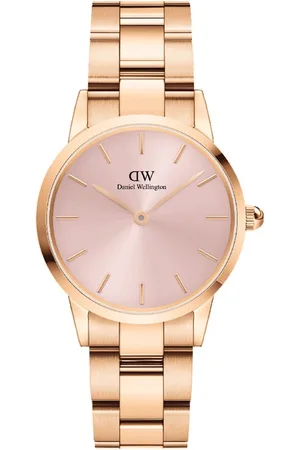Daniel Wellington Embellished Gold-Plated Bracelet Style Straps Watch DW00100370