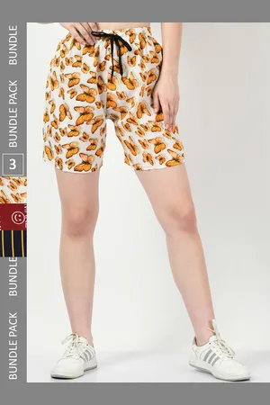BAESD Women Pack Of 3 Conversational Printed High-Rise Shorts
