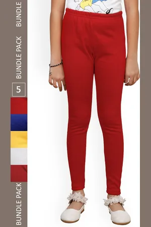 IndiWeaves Girls Pack Of 5 Woollen Ankle-Length Leggings