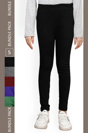 IndiWeaves Girls Pack Of 5 Wool Ankle Length Leggings