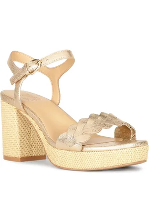 Naturalizer Pandora Textured Leather Party Platform Heels With Buckles