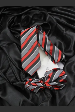 KOVOVE Men Black & Red Striped Accessory Gift Set