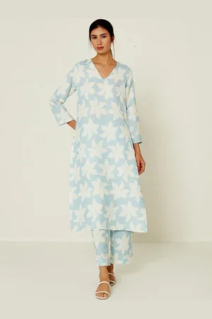 Ancestry Flora Printed A-Line Linen Kurta