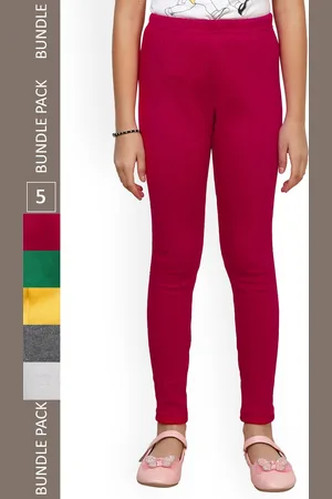 IndiWeaves Girls Pack Of 5 Woollen Ankle Length Leggings