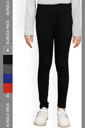 IndiWeaves Girls Pack Of 4 Woolen Ankle Length Leggings