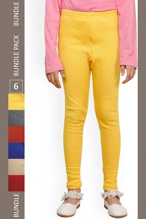 IndiWeaves Girls Pack Of 6 Woolen Ankle Length Leggings