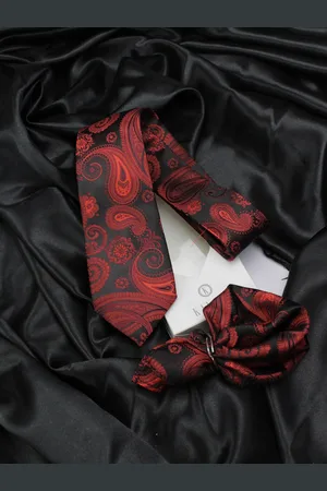 KOVOVE Maroon The Royal Men Paisley Accessory Gift Set