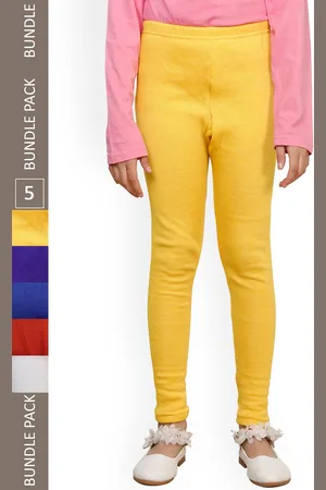IndiWeaves Girls Pack Of 5 Woolen Ankle Length Leggings