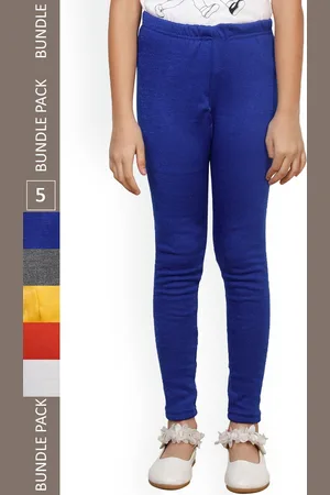 IndiWeaves Girls Pack Of 5 Ankle-Length Woolen Leggings